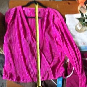 NWT - Cupshe Pink Long Sleeve Wrap Blouse